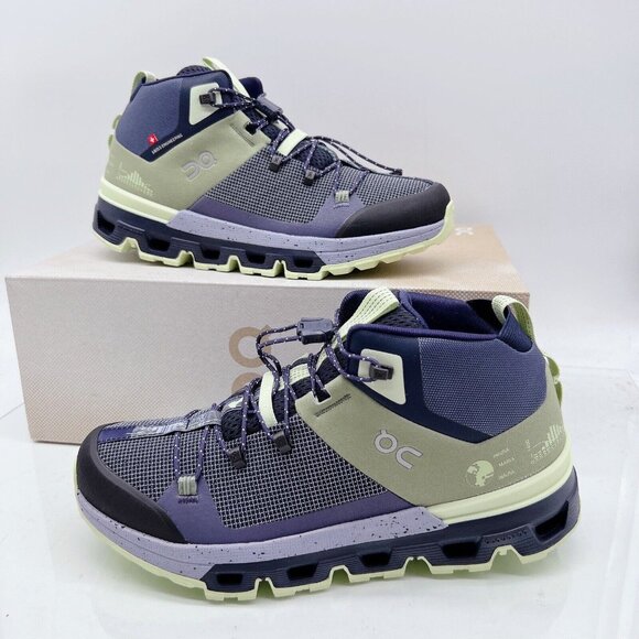NEW On Cloudtrax Hiking Boot Sneaker Running Shoe Reseda/ Lavender Womens US 8.5